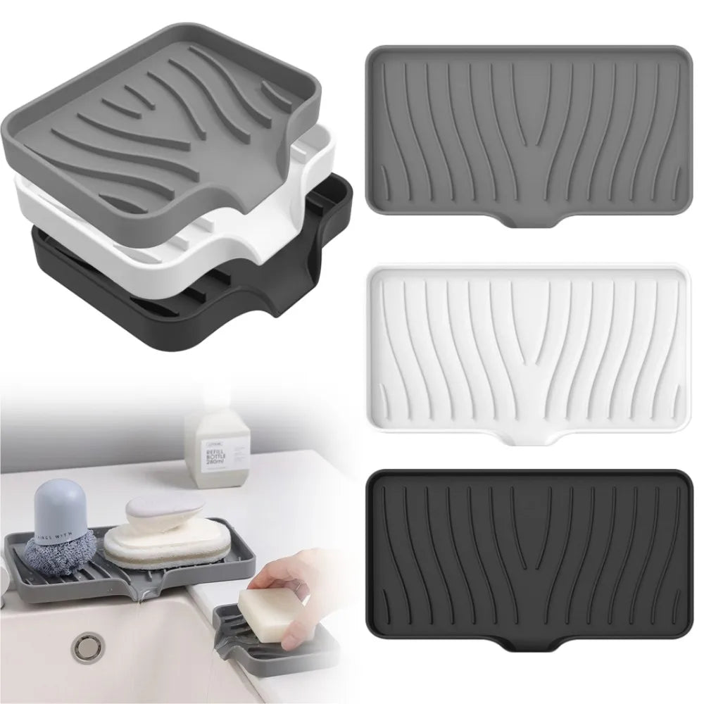 Silicone Soap Dish with Drainage - Self-Draining for Bathroom & Kitchen - Loovy # 