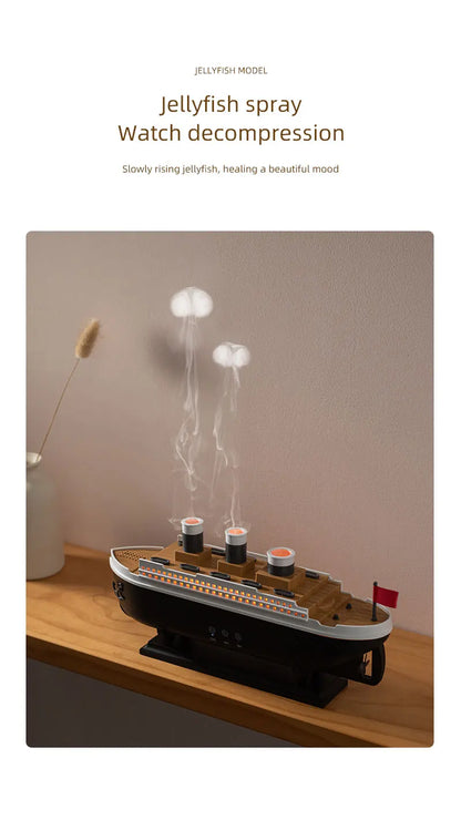 Retro Boat Ultrasonic Aromatherapy Humidifier with Remote Control - Loovy # 