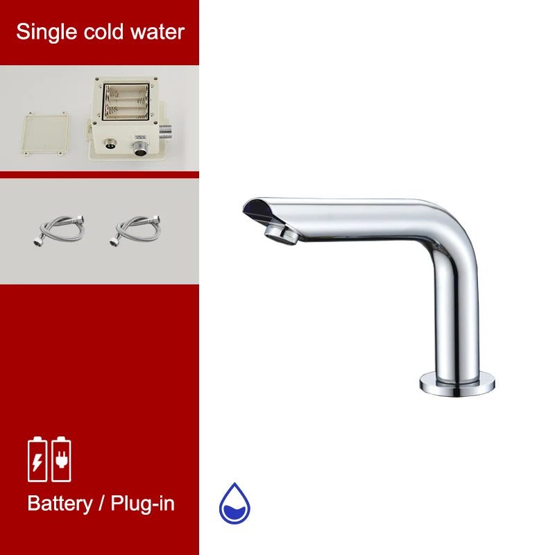 Sensor Basin Faucet – Chrome Deck-Mounted Automatic Water Mixer Tap - Loovy # 