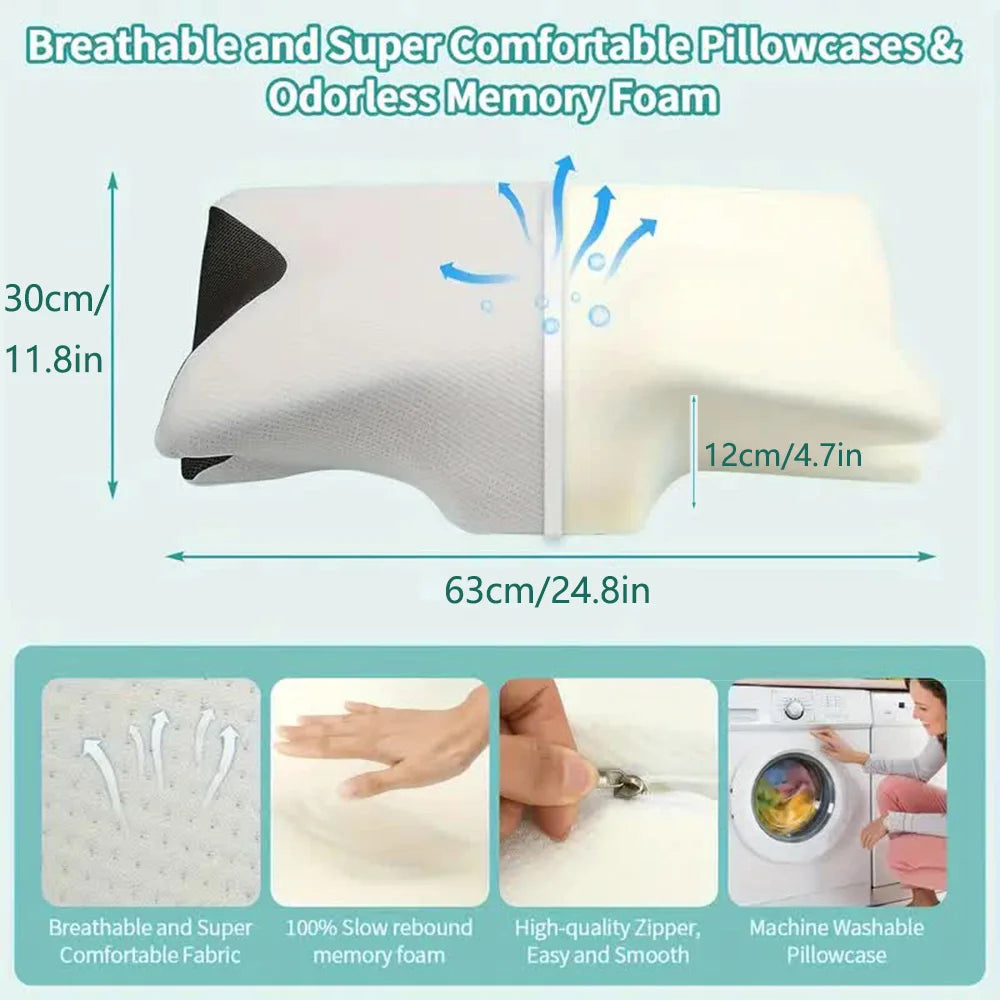 Butterfly Memory Foam Neck Pillow – Orthopedic Cervical Support - Loovy # 