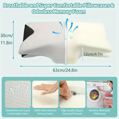 Butterfly Memory Foam Neck Pillow – Orthopedic Cervical Support - Loovy # 