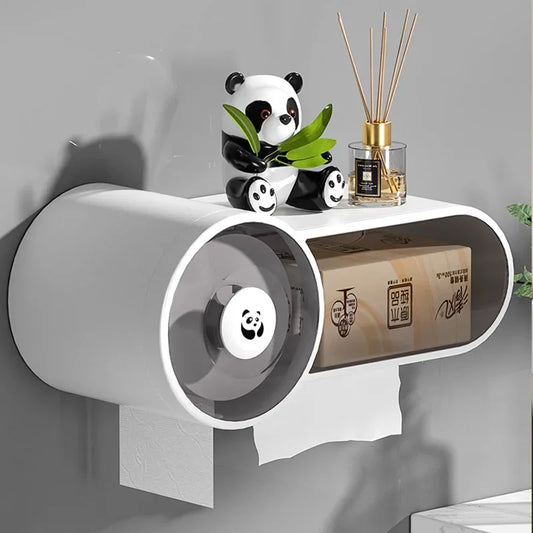 Wall-Mounted Waterproof Toilet Tissue Box – No-Punch Storage Rack - Loovy # 