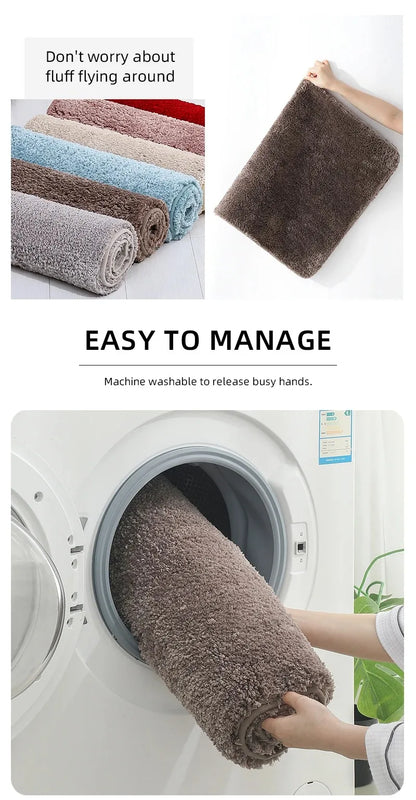 Soft & Comfortable Thick Plush Floor Mat - Non-Slip, Water-Absorbent Rug for Home Use - Loovy # 