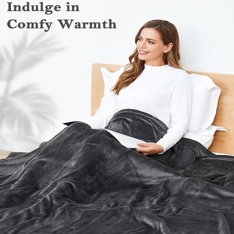 50x60 Inch Electric Heated Blanket – Soft Cashmere Throw with 6 Heating Levels & 4-Hour Auto-Off - Loovy # 