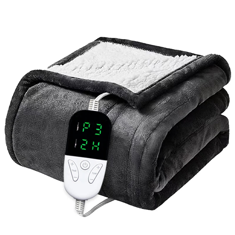 50x60 Inch Electric Heated Blanket – Soft Cashmere Throw with 6 Heating Levels & 4-Hour Auto-Off - Loovy # 