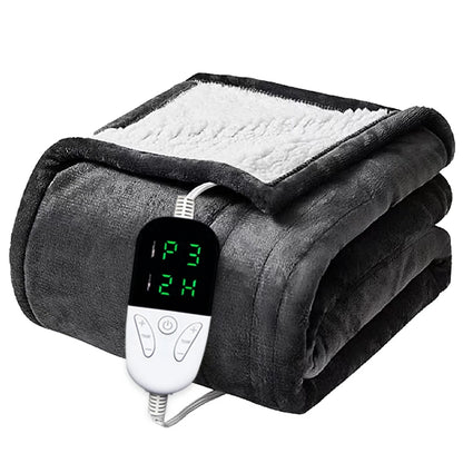 50x60 Inch Electric Heated Blanket – Soft Cashmere Throw with 6 Heating Levels & 4-Hour Auto-Off - Loovy # 