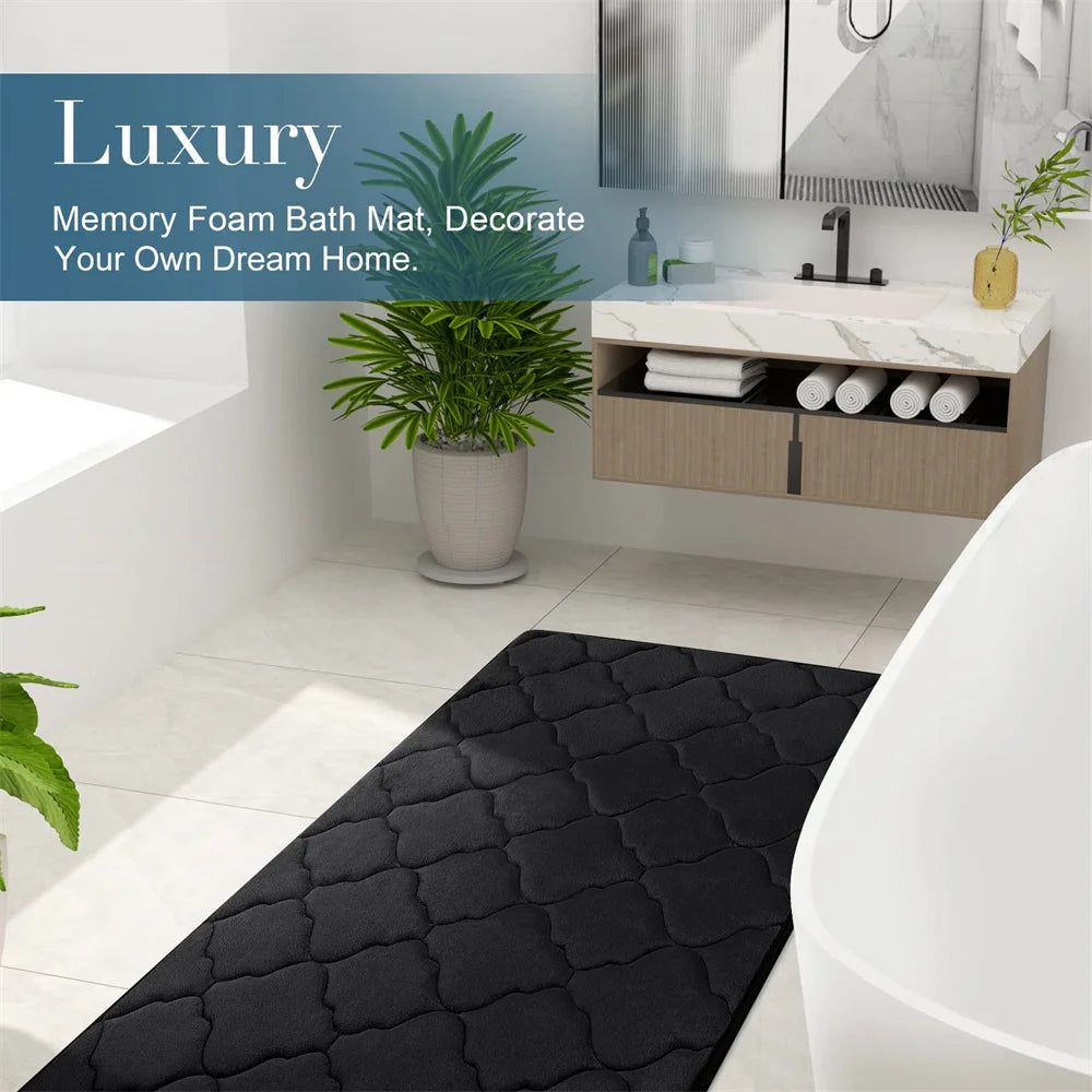 Memory Foam Bath Mat – Super Absorbent, Non-Slip Bathroom Rug, Bathrooms, restrooms, kitchens & doorways - Loovy # 