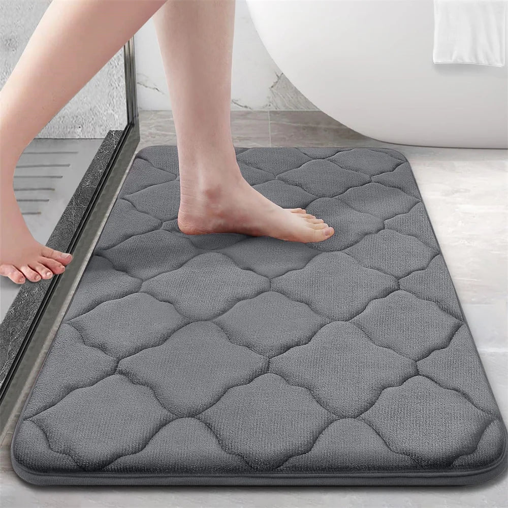 Memory Foam Bath Mat – Super Absorbent, Non-Slip Bathroom Rug, Bathrooms, restrooms, kitchens & doorways - Loovy # 