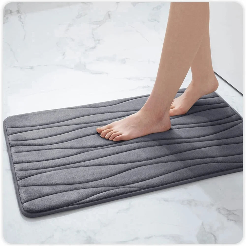 Memory Foam Bath Mat – Super Absorbent, Non-Slip Bathroom Rug, Bathrooms, restrooms, kitchens & doorways - Loovy # 