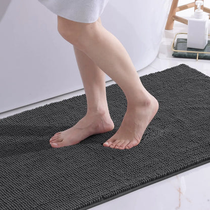 Chenille Bathroom Rug – Soft, Absorbent, and Non-Slip Bath Mat - Loovy # 