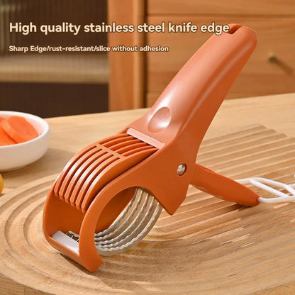 Portable Stainless Steel Salad Cutter - Chops Fruits & Vegetables Effortlessly - Loovy # 