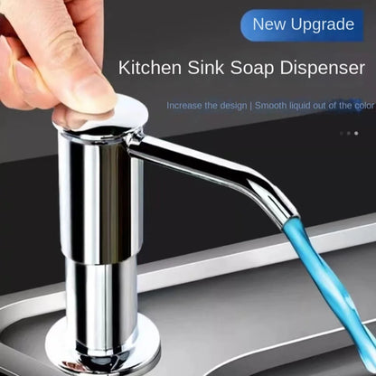 Kitchen Sink Soap Dispenser with Extension Tube - Chrome Finish - Loovy # 