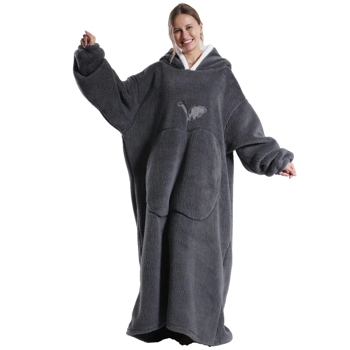 2025 Super Long Flannel Blanket Hoodie - Oversized Winter Pullover Fleece Sweatshirt for Women, Men & Kids - Loovy