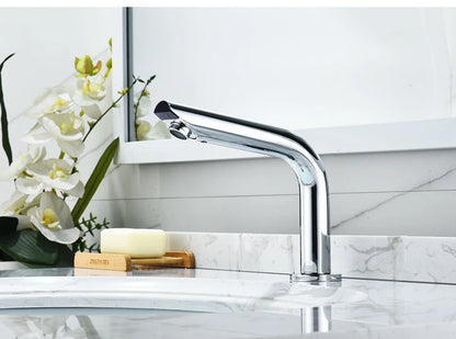 Sensor Basin Faucet – Chrome Deck-Mounted Automatic Water Mixer Tap - Loovy # 