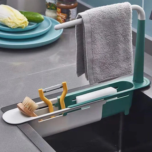 Telescopic Sink Shelf Organizer - Multifunctional Kitchen Storage Rack - Loovy # 