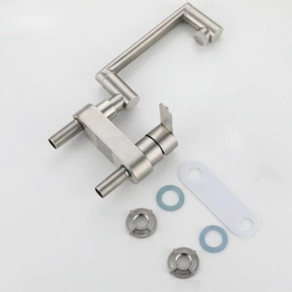 304 Stainless Steel Sink Faucet – Deck-Mounted, 360° Rotating Hot & Cold Mixer - Loovy # 