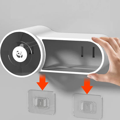 Wall-Mounted Waterproof Toilet Tissue Box – No-Punch Storage Rack - Loovy # 