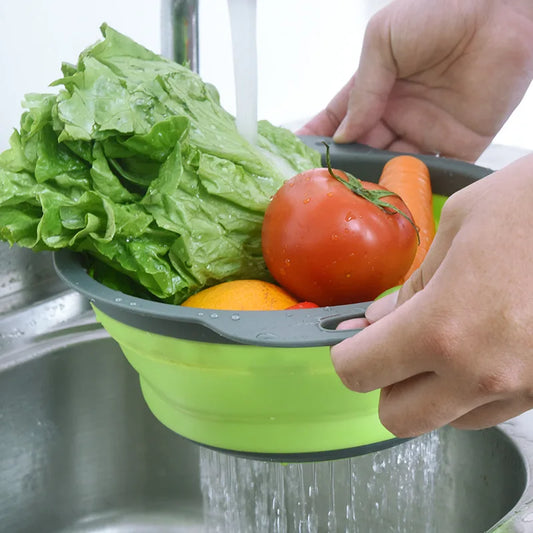 Foldable Silicone Colander - Space-Saving Multifunctional Drainer for Kitchen - Loovy # 