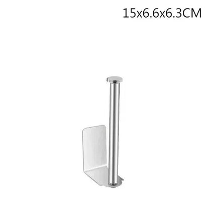 Stainless Steel Paper Towel Holder – Self-Adhesive Kitchen & Bathroom Storage Rack - Loovy # 