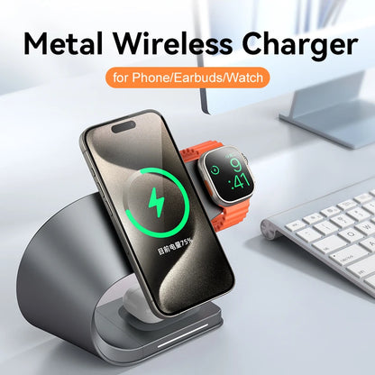4-in-1 Magnetic Wireless Charging Station with Metal Shell - Loovy # 