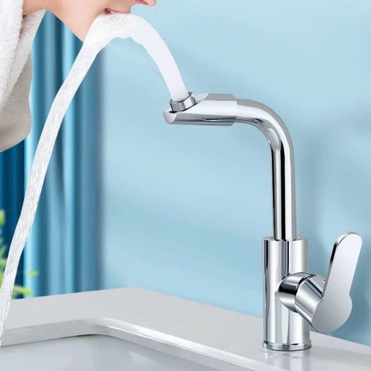 Deck-Mounted Chrome Basin Faucet – Hot and Cold Water Mixer - Loovy # 