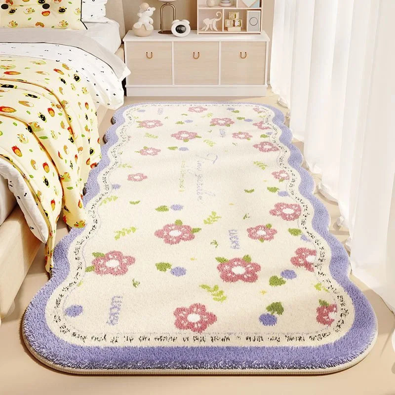 Flower Plush Area Rugs for Living Room Bedroom Non Slip Door Mat Ultra Soft Washable Rug Absorbent Bath Rug Floor Mat Carpet - Loovy # 