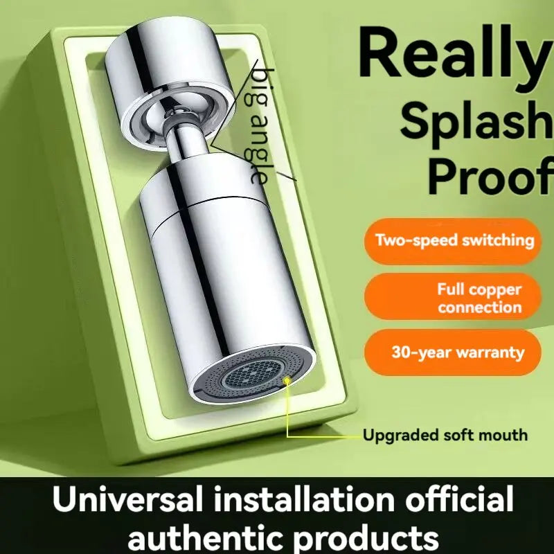 360° Rotating Faucet Extender with Anti-Splash - For Bathroom & Kitchen Sinks - Loovy # 