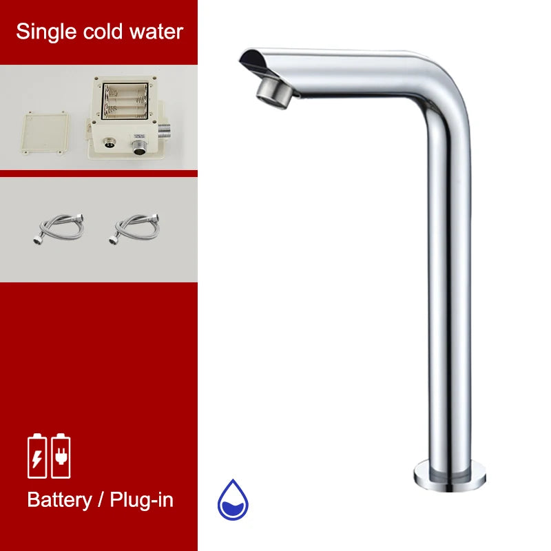 Sensor Basin Faucet – Chrome Deck-Mounted Automatic Water Mixer Tap - Loovy # 