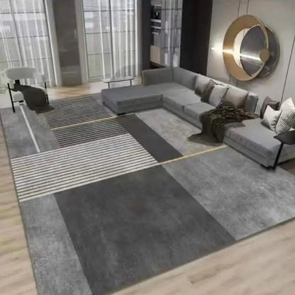Modern Geometric Line Carpet – Crystal Velvet Mat for Living Room, Bedroom, and More - Loovy # 