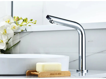 Sensor Basin Faucet – Chrome Deck-Mounted Automatic Water Mixer Tap - Loovy # 