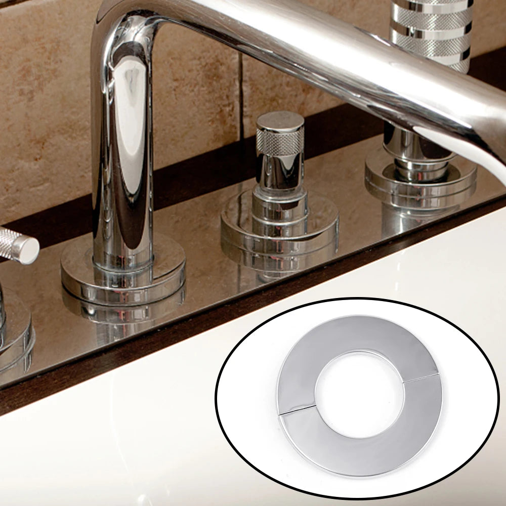 Decorative Stainless Steel Faucet Cover – Self-Adhesive Water Pipe Wall Hole Covers for Bathroom & Kitchen - Loovy # 