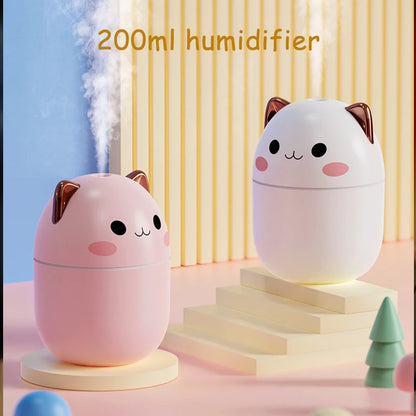 Portable 200ml Air Humidifier with Night Light – Kawaii Aroma Diffuser - Loovy # 
