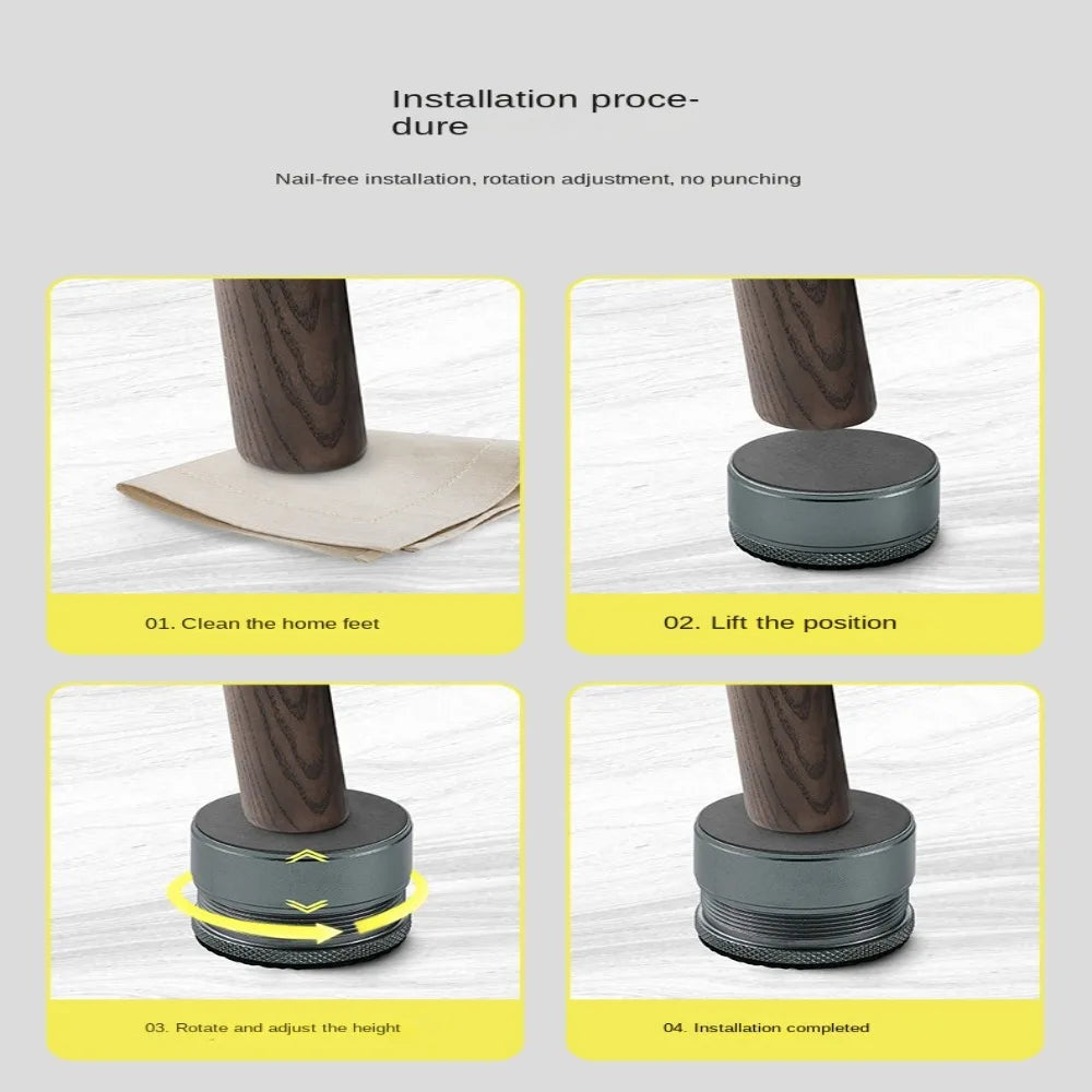 Metal Furniture Leg Riser – Non-Slip Cushion Pad for Tables, Chairs, Beds, and Cabinets - Loovy # 