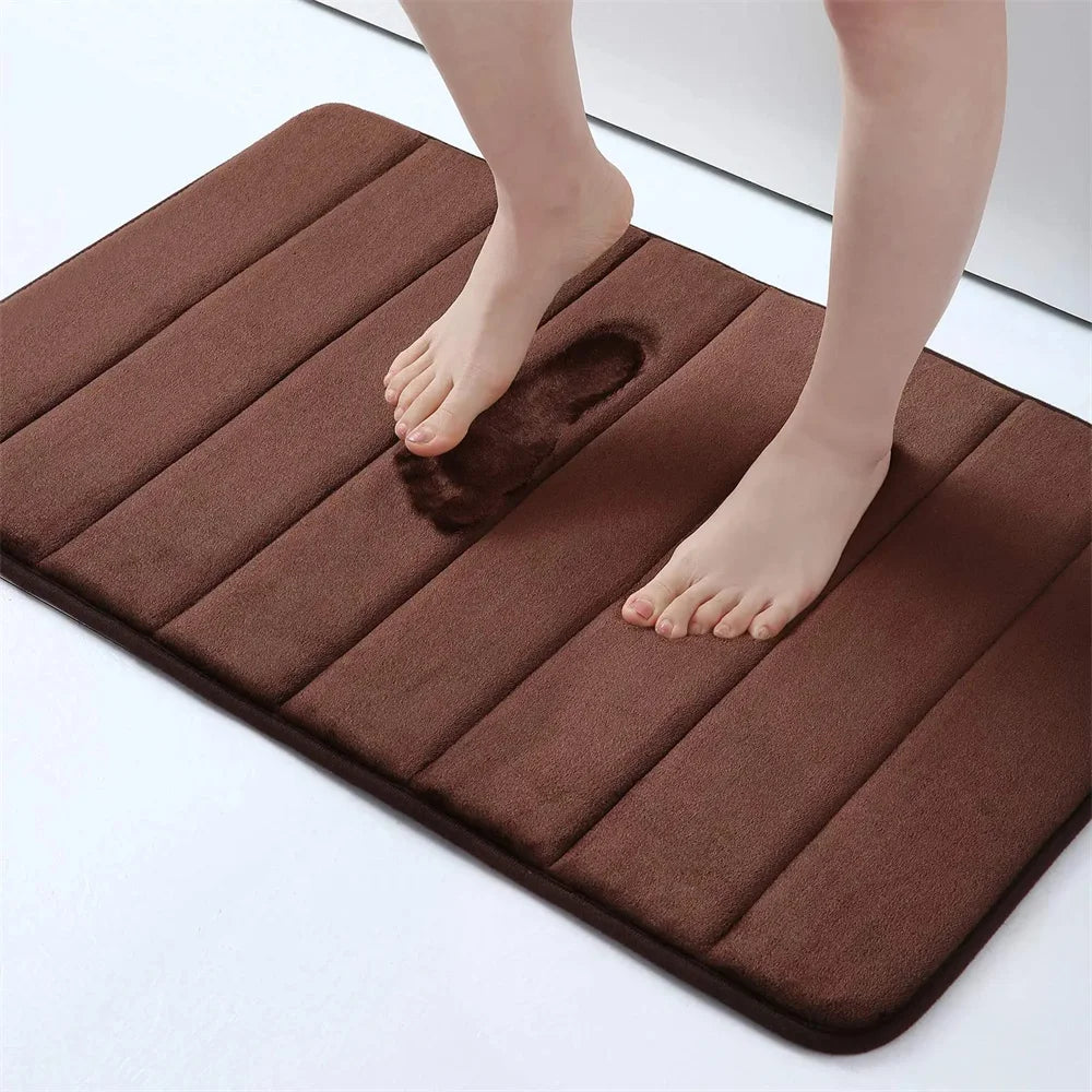 Memory Foam Bath Mat – Super Absorbent, Non-Slip Bathroom Rug, Bathrooms, restrooms, kitchens & doorways - Loovy # 