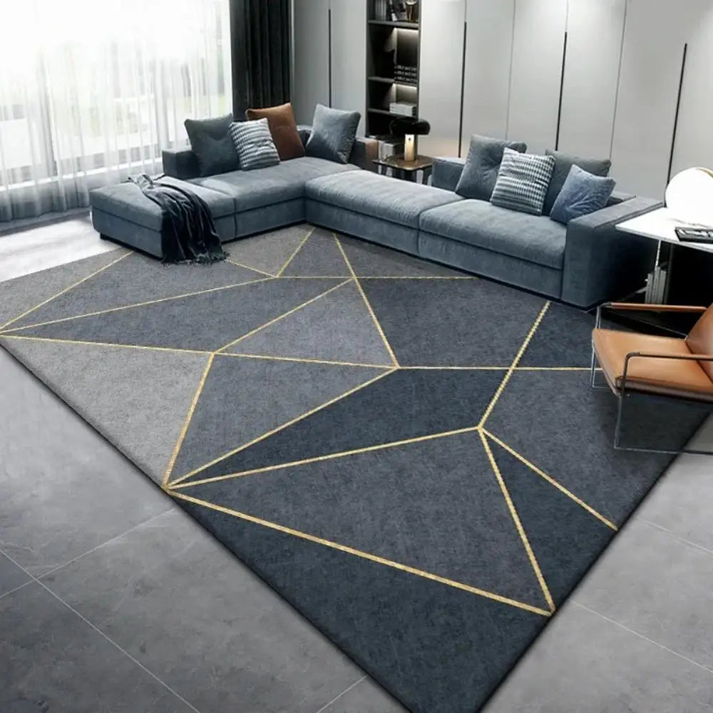 Modern Geometric Line Carpet – Crystal Velvet Mat for Living Room, Bedroom, and More - Loovy # 