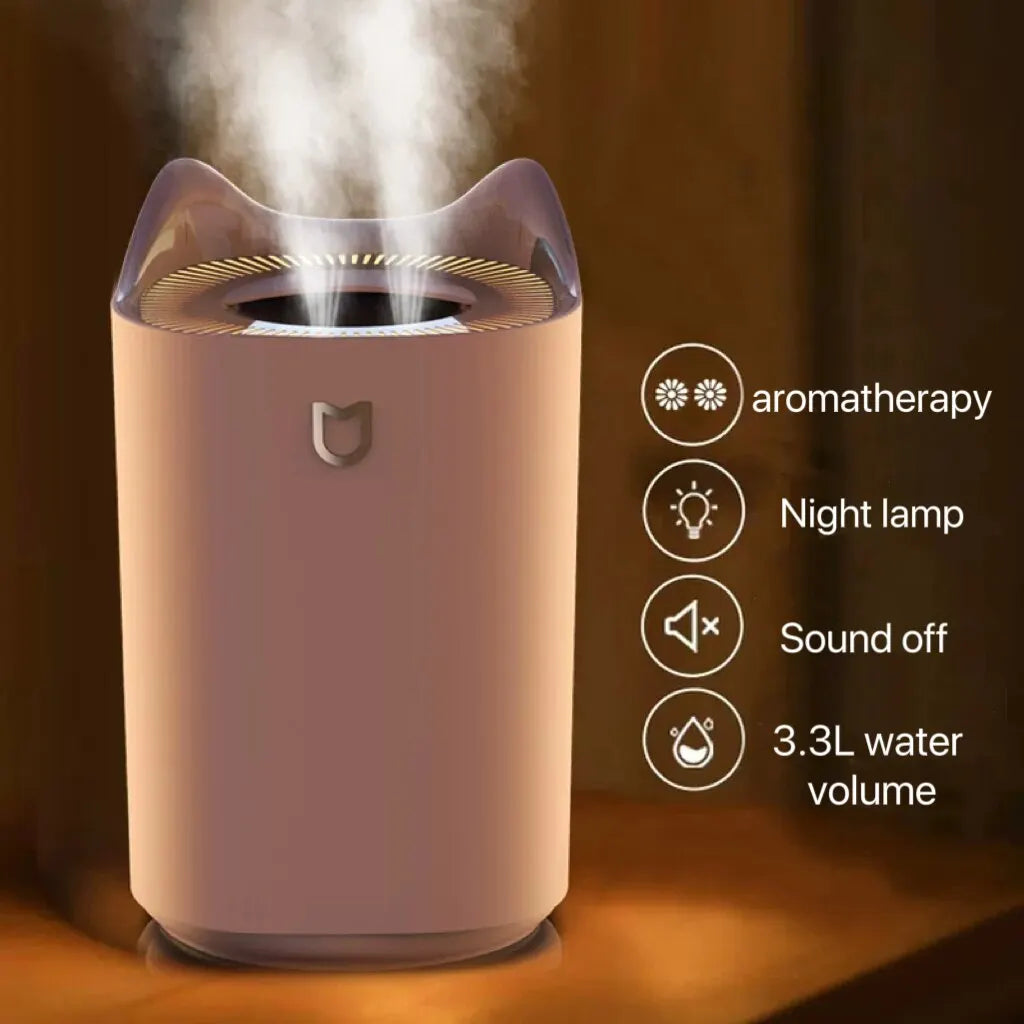 3000ml Dual Jet Air Humidifier – Large Capacity Ultrasonic Aroma Diffuser - Loovy # 