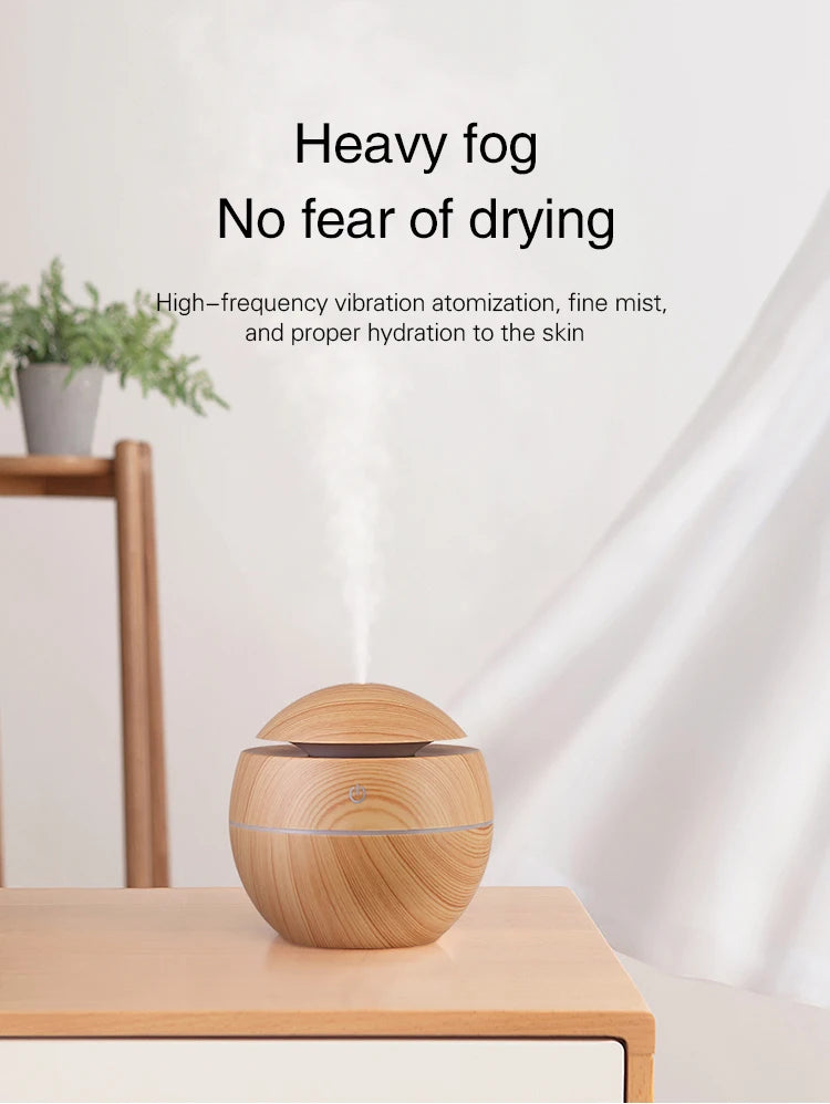 Mini USB Ultrasonic Wood Grain Aroma Diffuser & Air Humidifier - Loovy # 