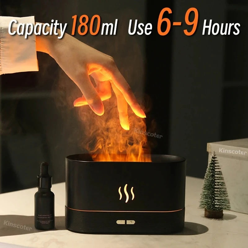 Ultrasonic Aroma Diffuser – Cool Mist Maker with LED Flame Lamp - Loovy # 