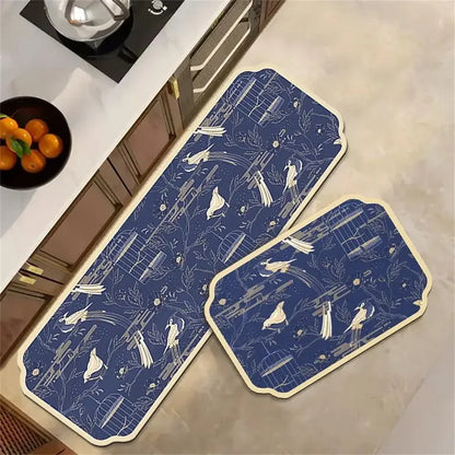 Non-Slip Crystal Velvet Kitchen Mat for Home, Living Room, and Bedroom, Carpet - Loovy # 