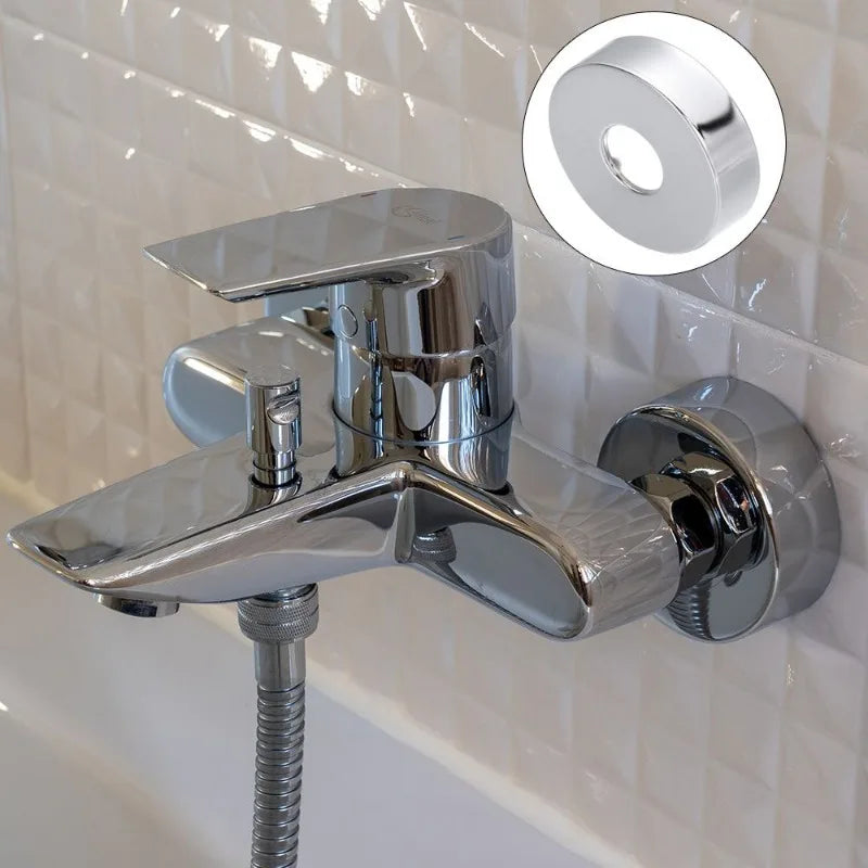 Decorative Stainless Steel Faucet Cover – Self-Adhesive Water Pipe Wall Hole Covers for Bathroom & Kitchen - Loovy # 