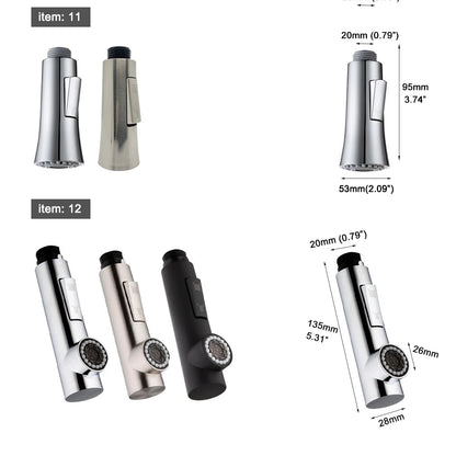 G1/2 Kitchen Faucet Pull-Out Sprayer - Replacement Nozzle for Easy Cleaning - Loovy # 