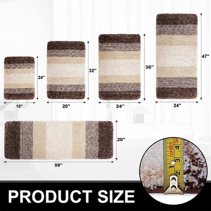 Shaggy Microfiber Bath Mat – Super Absorbent and Non-Slip Bathroom Rug - Loovy # 