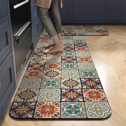Non-Slip Crystal Velvet Kitchen Mat for Home, Living Room, and Bedroom, Carpet - Loovy # 