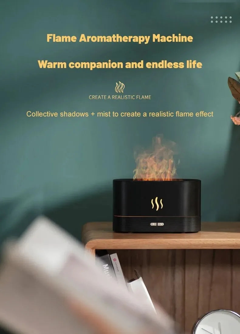 Ultrasonic Aroma Diffuser – Cool Mist Maker with LED Flame Lamp - Loovy # 