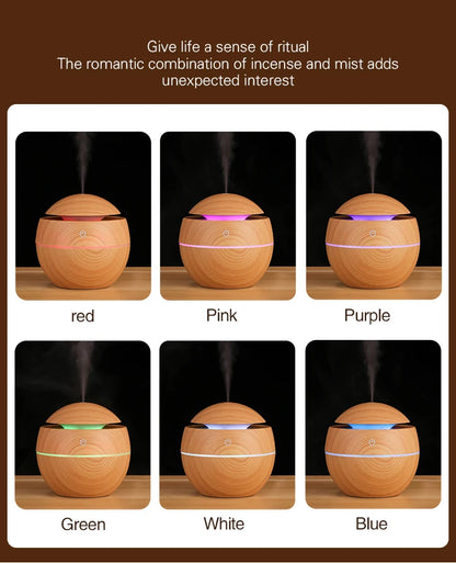 Mini USB Ultrasonic Wood Grain Aroma Diffuser & Air Humidifier - Loovy # 