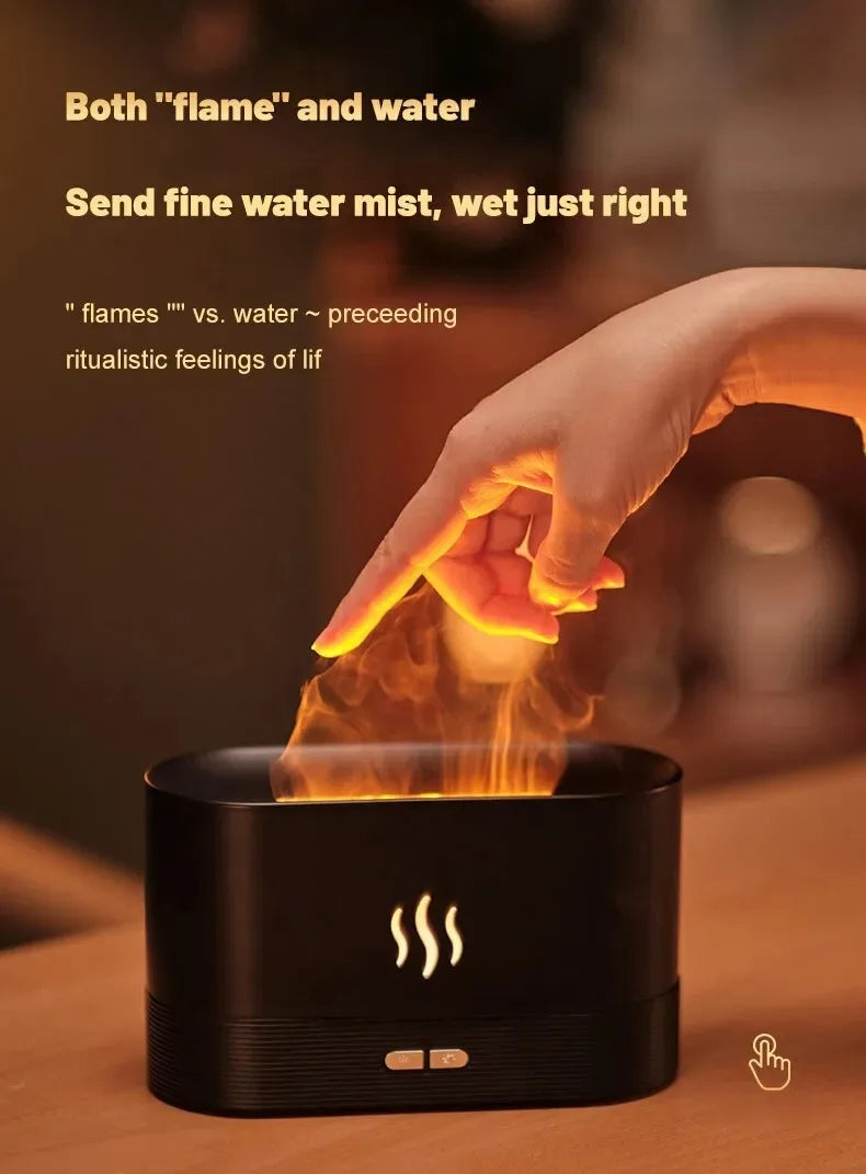 Ultrasonic Aroma Diffuser – Cool Mist Maker with LED Flame Lamp - Loovy # 