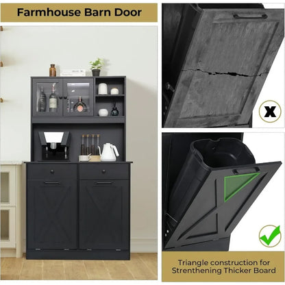 Dual Tilt-Out Trash Cabinet - Kitchen Storage with Modern Design - Loovy # 