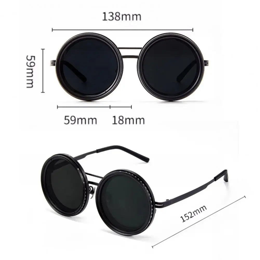 Adjustable ND Filter Polarized Sunglasses – 1-9 Gears | Retro Wide Frame for Men & Women - Loovy # 