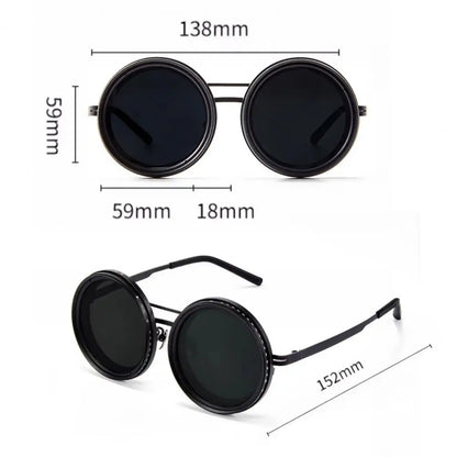 Adjustable ND Filter Polarized Sunglasses – 1-9 Gears | Retro Wide Frame for Men & Women - Loovy # 