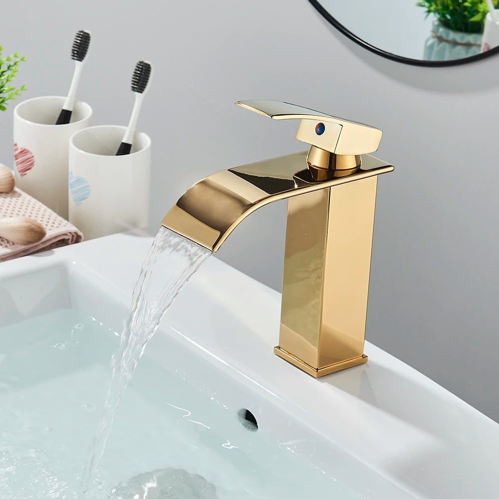 Waterfall Bathroom Basin Faucet – Elegant and Functional - Loovy # 